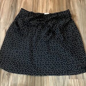 LOFT Polka Dot A-Line Skirt in Black and White